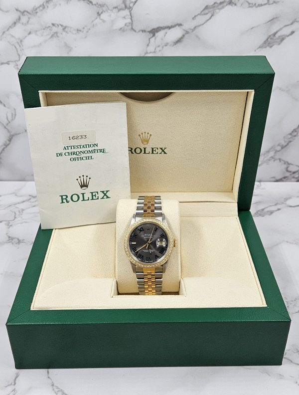 Gents Steel & 18ct Gold Rolex Datejust with Wimbledon Dial & Diamond Bezel. - Image 7