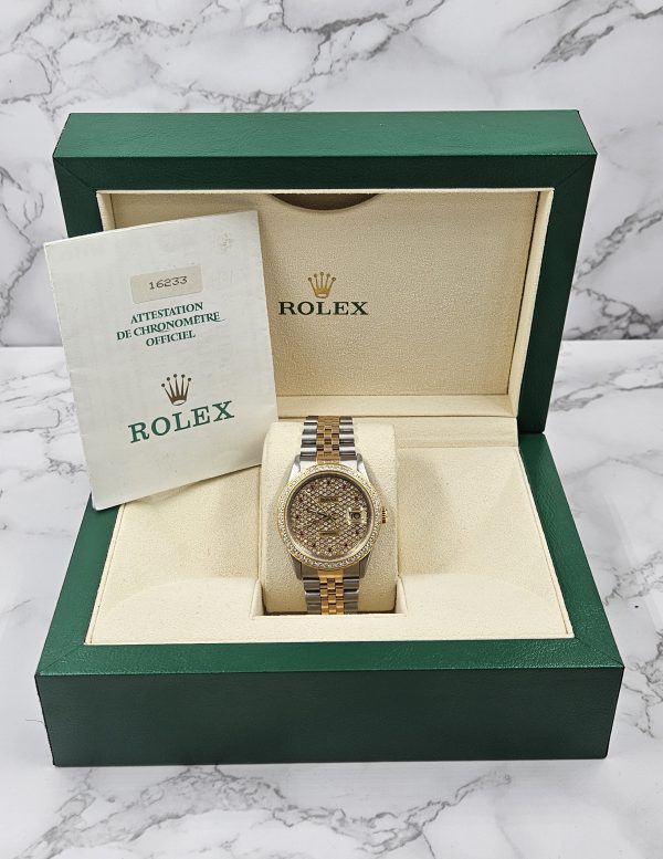 Gents Steel & Gold Rolex Datejust with Pave Ruby Dial & Diamond / Ruby Bezel. - Image 6