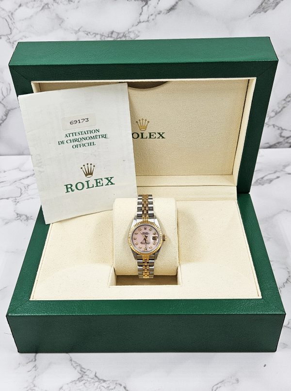 Stunning Ladies Rolex Datejust with Pink MOP Diamond Dial – BOX & PAPERS - Image 6