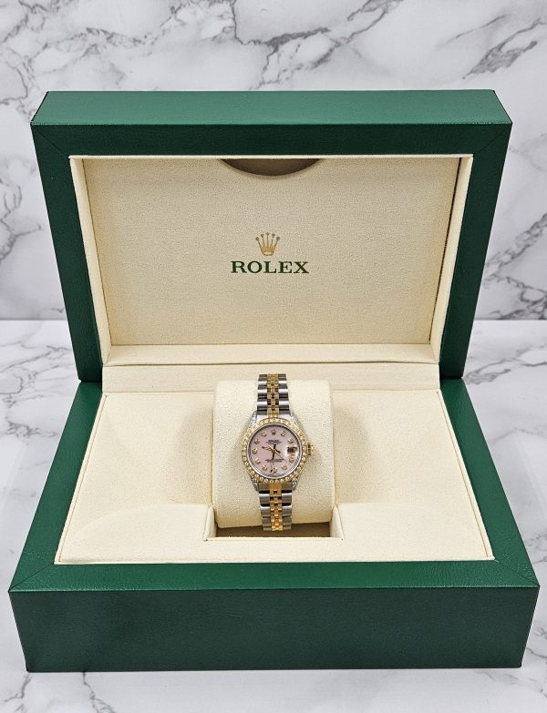 Ladies Rolex Datejust 'Fully Loaded' with Pink MOP Diamond Dial, Bezel & Shoulders. - Image 7