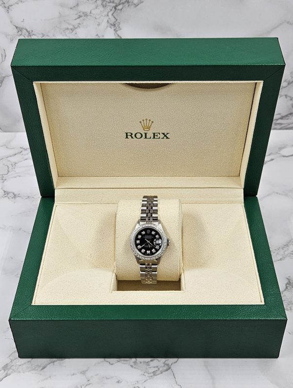 Ladies Rolex Datejust in Steel & White Gold with Diamond Dial, Bezel & Shoulders - Image 6