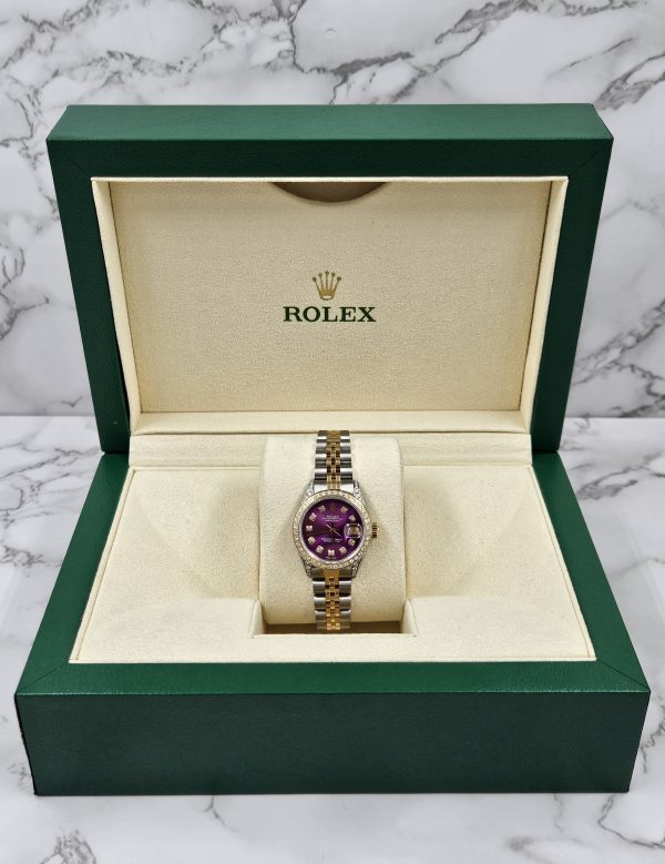Ladies Rolex Datejust 'Fully Loaded' Purple Diamond Dial, Bezel & Shoulders. - Image 6