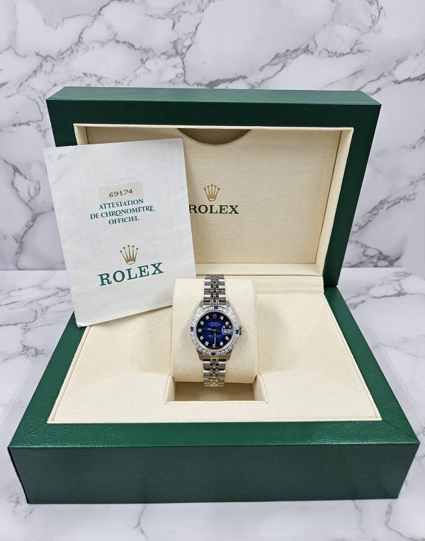 Ladies Stainless Steel Rolex Datejust With Factory Diamond Dial & Bezel - Box & Papers - Image 6