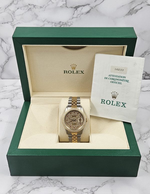 Gents Steel & Gold Rolex Datejust with Pave Ruby Dial & Diamond / Ruby Bezel. - Image 7