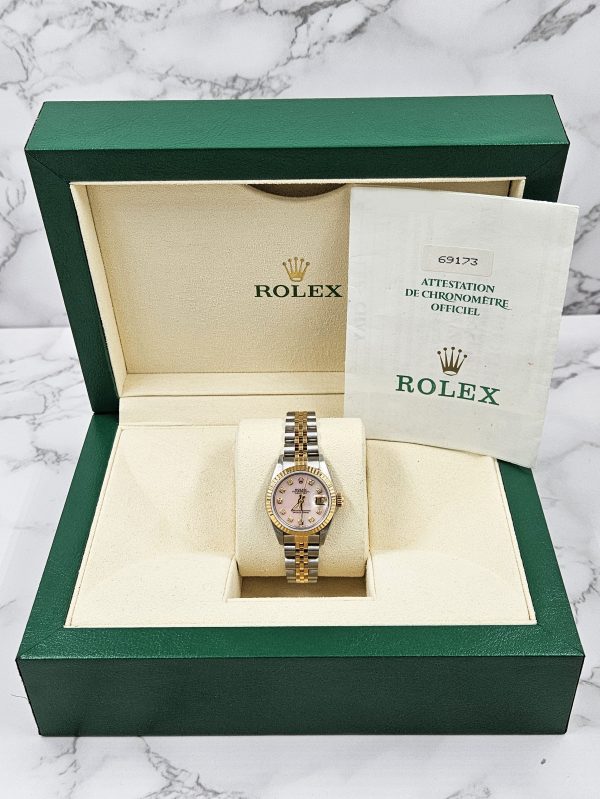 Stunning Ladies Rolex Datejust with Pink MOP Diamond Dial – BOX & PAPERS - Image 7