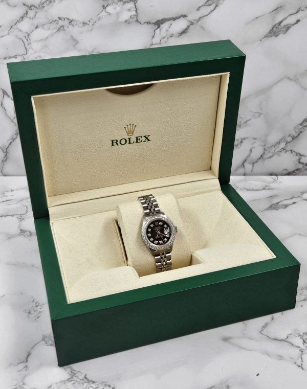Ladies Rolex Datejust in Steel & White Gold with Diamond Dial, Bezel & Shoulders - Image 7