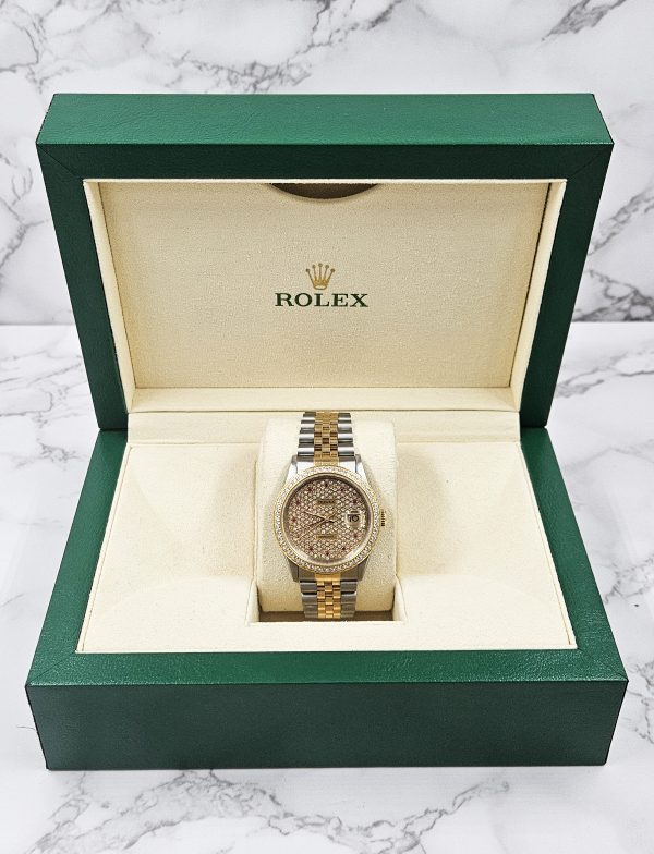 Gents Steel & Gold Rolex Datejust with Pave Ruby Dial & Diamond / Ruby Bezel. - Image 8