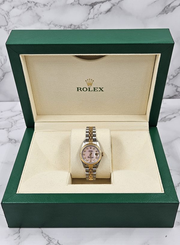Stunning Ladies Rolex Datejust with Pink MOP Diamond Dial – BOX & PAPERS - Image 8