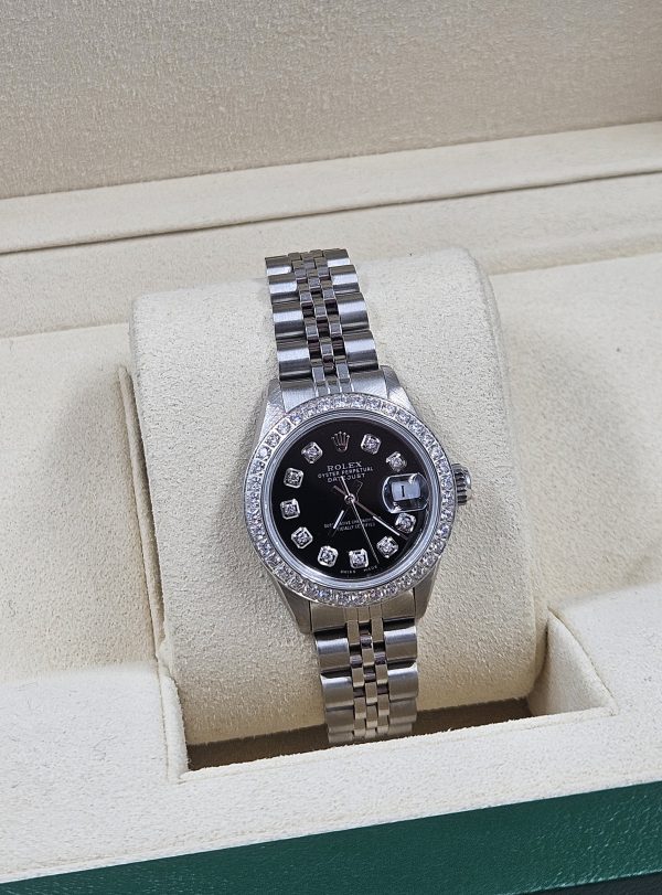 Ladies Rolex Datejust in Steel & White Gold with Diamond Dial, Bezel & Shoulders - Image 8