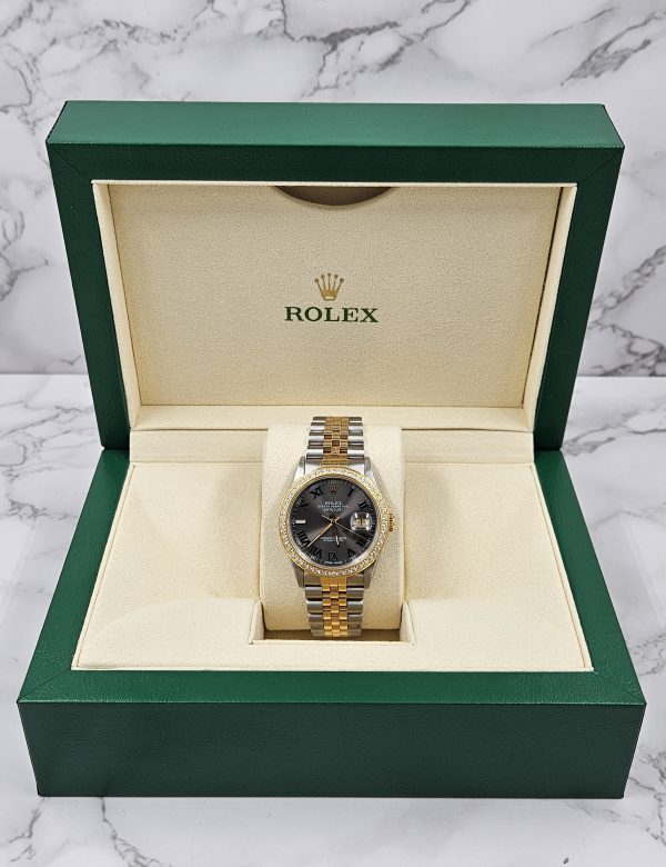 Gents Steel & 18ct Gold Rolex Datejust with Wimbledon Dial & Diamond Bezel. - Image 9