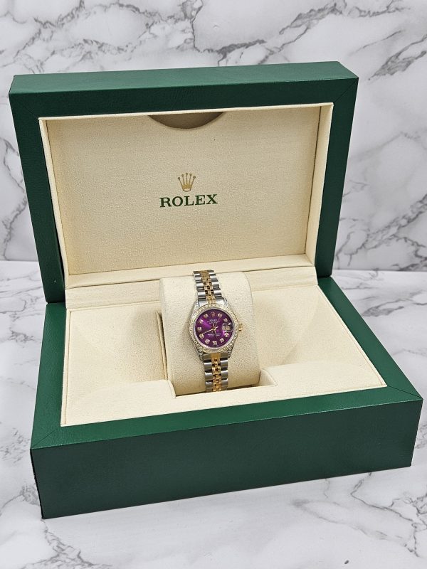 Ladies Rolex Datejust 'Fully Loaded' Purple Diamond Dial, Bezel & Shoulders. - Image 8