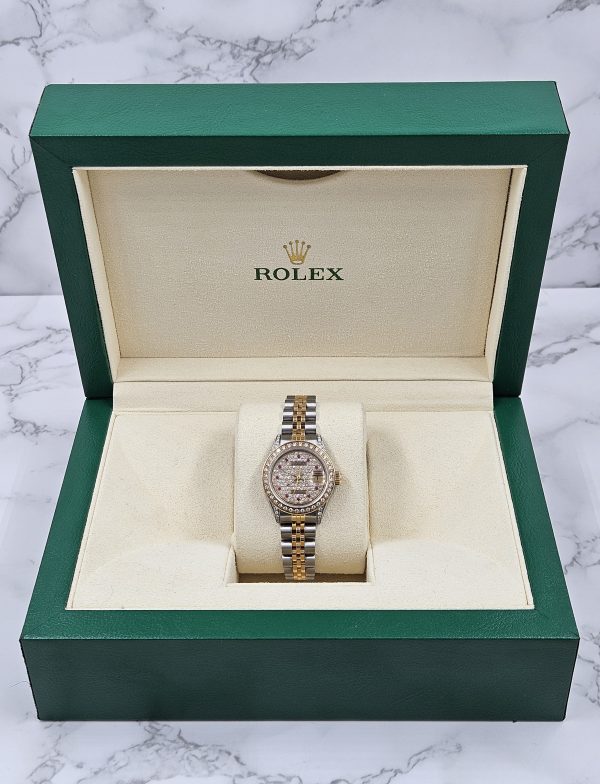 Ladies Rolex Datejust Fully Loaded with PAVE Diamond Dial, Bezel & Shoulders. - Image 8