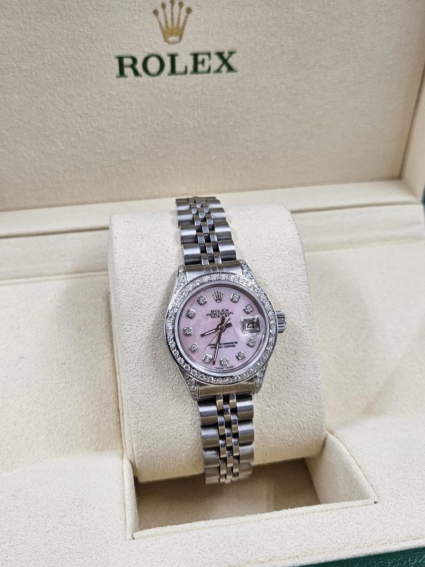 Ladies Rolex Datejust 'Fully Loaded' Pink MOP Diamond Dial, Bezel & Shoulders. - Image 7