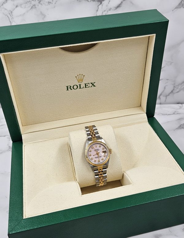 Stunning Ladies Rolex Datejust with Pink MOP Diamond Dial – BOX & PAPERS - Image 9