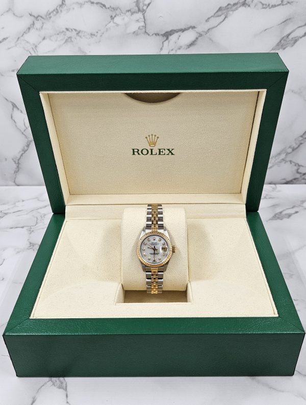 Ladies Steel & Gold Rolex Datejust with White Mother of Pearl Diamond Dial. - Image 8