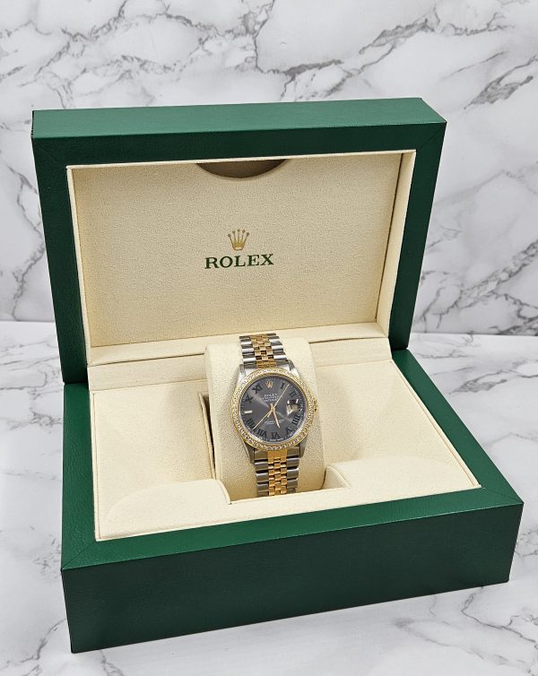 Gents Steel & 18ct Gold Rolex Datejust with Wimbledon Dial & Diamond Bezel. - Image 10