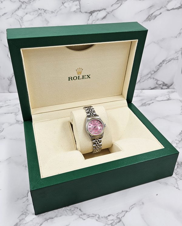 Rolex Datejust 26mm in Steel & White Gold with PINK Diamond Dial - Box & Papers - Image 9
