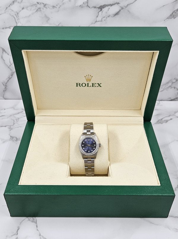 Ladies Rolex 26mm With Blue Diamond Dial and Bezel - Box & Papers. - Image 7