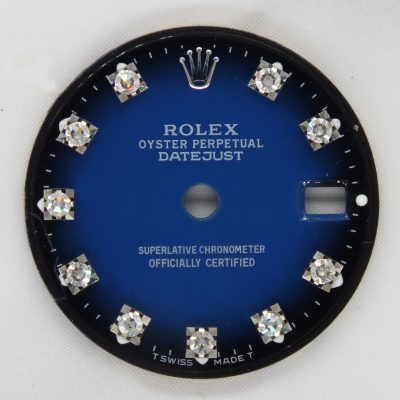 Ladies Rolex Datejust 26mm Factory Blue Vignette Diamond Dial