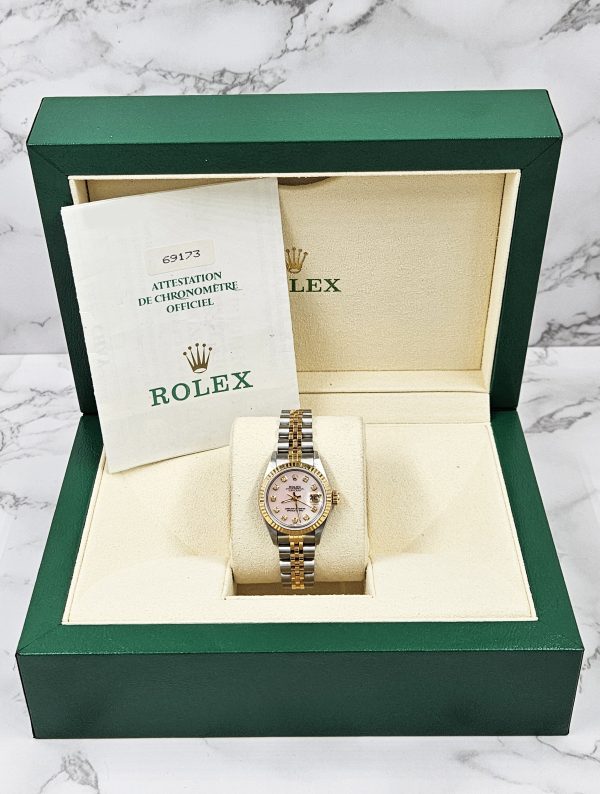 Ladies Rolex Datejust with Pink MOP Diamond Dial – BOX & PAPERS - Image 6