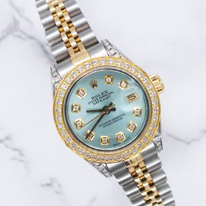 Ladies Rolex Datejust 'Fully Loaded' ICE BLUE Diamond Dial, Bezel & Shoulders - MINT