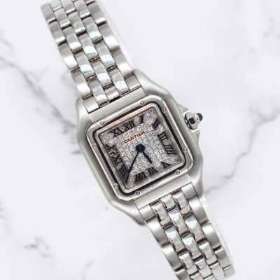 Stunning Ladies Cartier Panthere Watch with Pave Diamond Dial - Boxed
