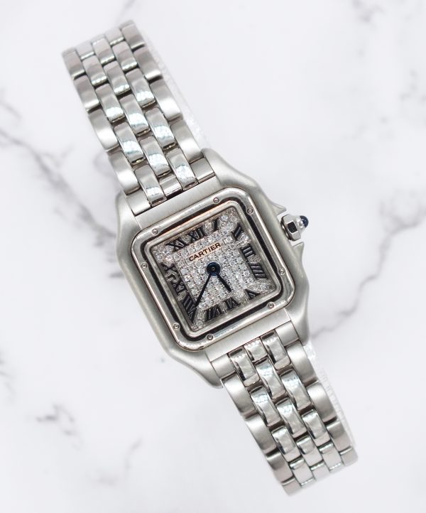 Stunning Ladies Cartier Panthere Watch with Pave Diamond Dial - Boxed