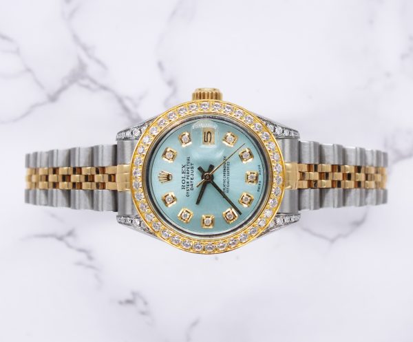 Ladies Rolex Datejust 'Fully Loaded' ICE BLUE Diamond Dial, Bezel & Shoulders - MINT - Image 2