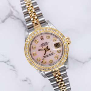 Ladies Rolex Datejust Pink MOP Diamond Dial & Bezel - Box and Papers - MINT.