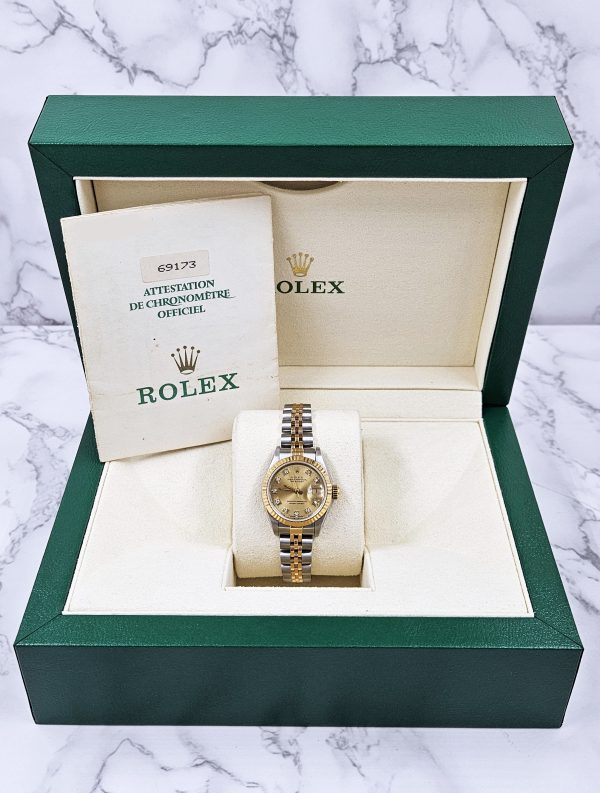 Ladies Rolex Datejust 26mm with Factory Champagne Diamond Dial – BOX & PAPERS - Image 6