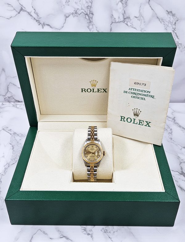 Ladies Rolex Datejust 26mm with Factory Champagne Diamond Dial – BOX & PAPERS - Image 7