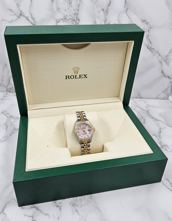 Ladies Rolex Datejust Pink MOP Diamond Dial & Bezel - Box and Papers - MINT. - Image 7