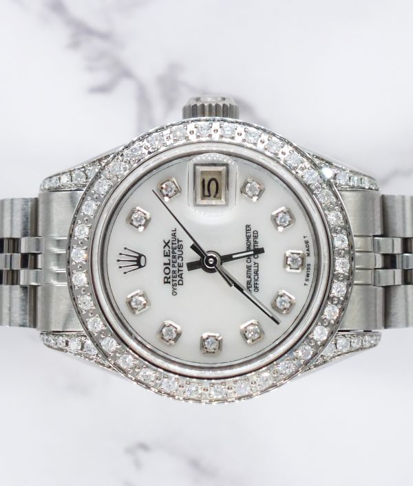Ladies Rolex Datejust 'Fully Loaded' White MOP Diamond Dial, Bezel & Shoulders. - Image 3