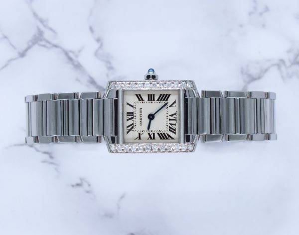 Ladies Cartier Tank Francaise (Ladies) with VVS Diamond Bezel - Boxed. - Image 2