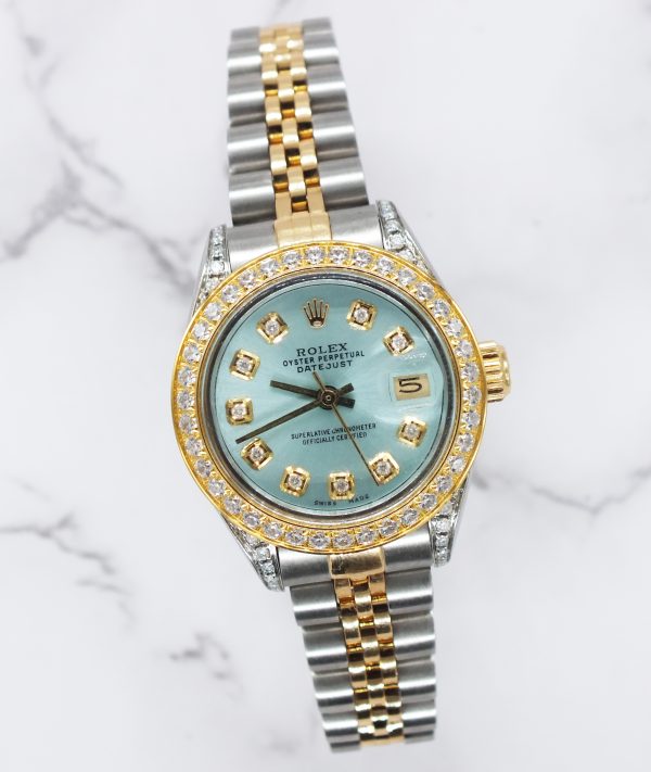 Ladies Rolex Datejust 'Fully Loaded' ICE BLUE Diamond Dial, Bezel & Shoulders - MINT - Image 5