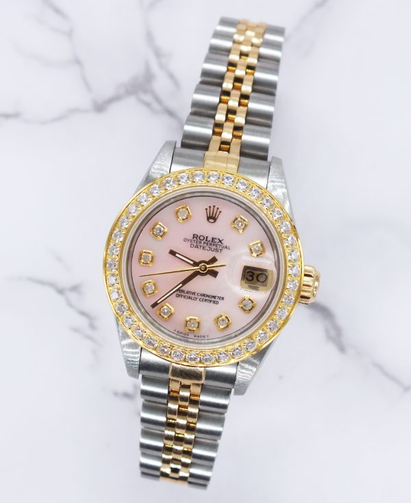 Ladies Rolex Datejust Pink MOP Diamond Dial & Bezel - Box and Papers - MINT. - Image 4