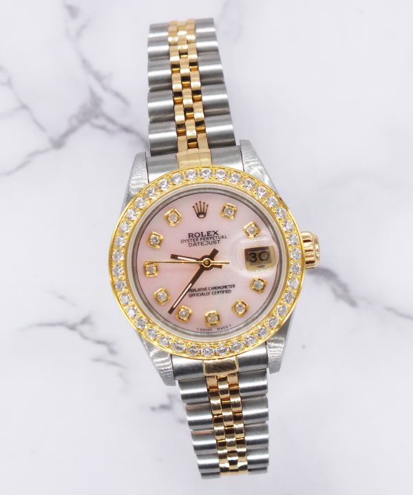 Ladies Rolex Datejust Pink MOP Diamond Dial & Bezel - Box and Papers - MINT. - Image 5