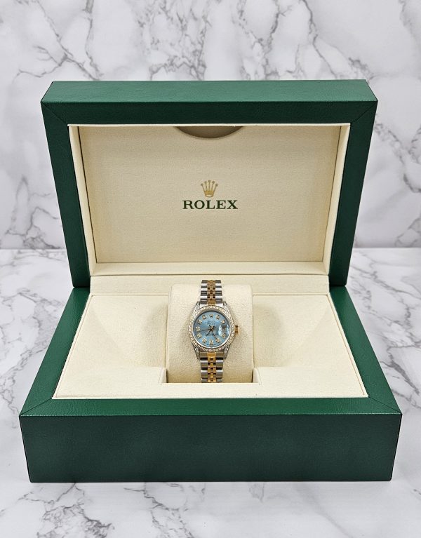 Ladies Rolex Datejust 'Fully Loaded' ICE BLUE Diamond Dial, Bezel & Shoulders - MINT - Image 6
