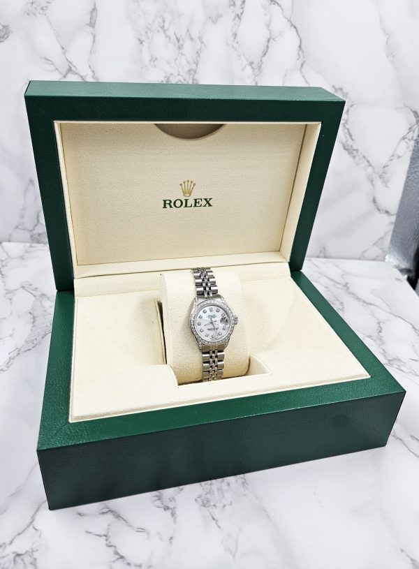 Ladies Rolex Datejust 'Fully Loaded' White MOP Diamond Dial, Bezel & Shoulders. - Image 7