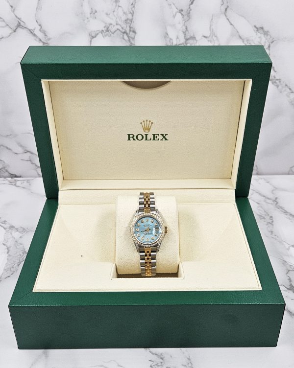 Ladies Rolex Datejust 'Fully Loaded' ICE BLUE Diamond Dial, Bezel & Shoulders - MINT - Image 7