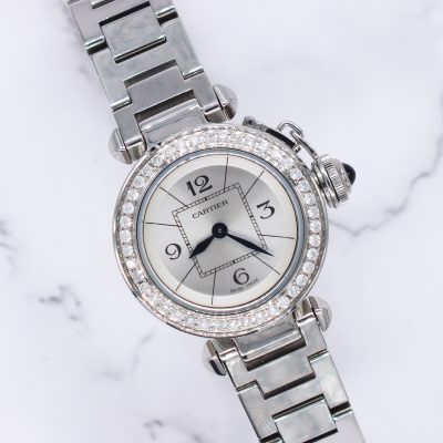 Stunning Ladies Cartier Pasha Watch with Diamond Bezel - Boxed