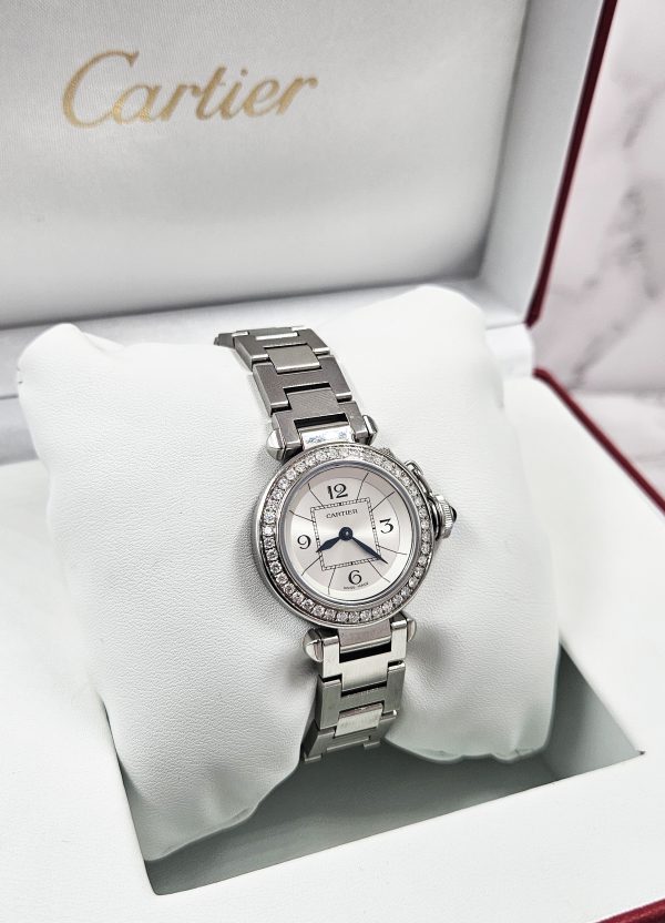 Stunning Ladies Cartier Pasha Watch with Diamond Bezel - Boxed - Image 9