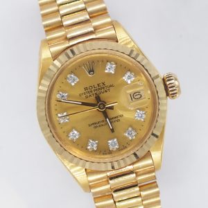 Stunning Ladies Solid 18ct Gold ROLEX Oyster Perpetual Datejust - Boxed