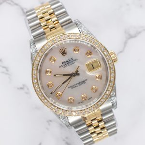 Mens Rolex Datejust 'Fully Loaded' with Diamond Dial, Bezel & Shoulders - MINT