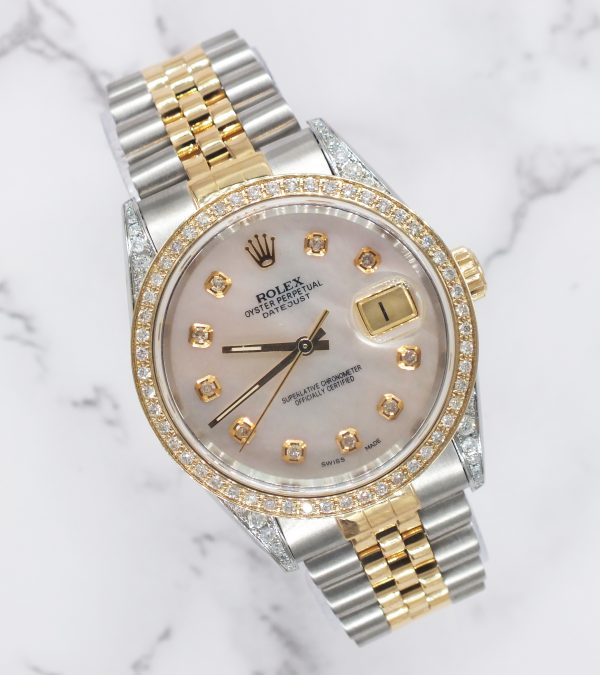 Mens Rolex Datejust 'Fully Loaded' with Diamond Dial, Bezel & Shoulders - MINT