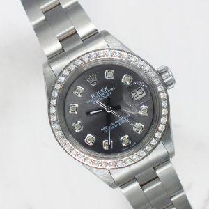 Ladies Rolex Datejust in Steel & White Gold with Diamond Dial, Bezel with Paper