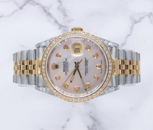 Mens Rolex Datejust 'Fully Loaded' with Diamond Dial, Bezel & Shoulders - MINT - Image 2