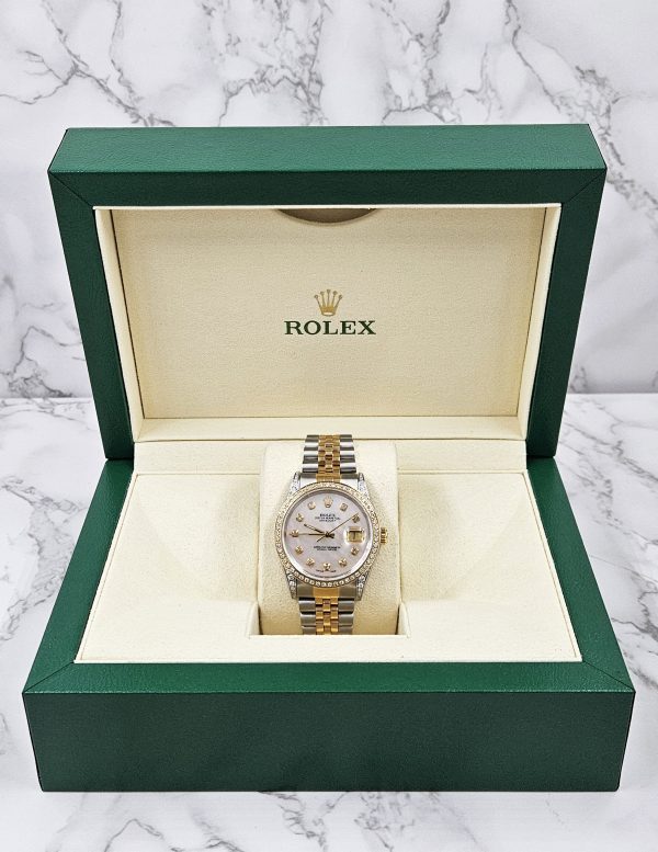 Mens Rolex Datejust 'Fully Loaded' with Diamond Dial, Bezel & Shoulders - MINT - Image 6