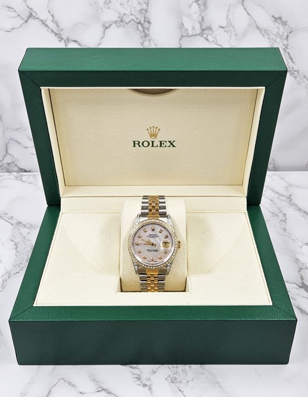 Mens Rolex Datejust 'Fully Loaded' with Diamond Dial, Bezel & Shoulders - MINT - Image 7