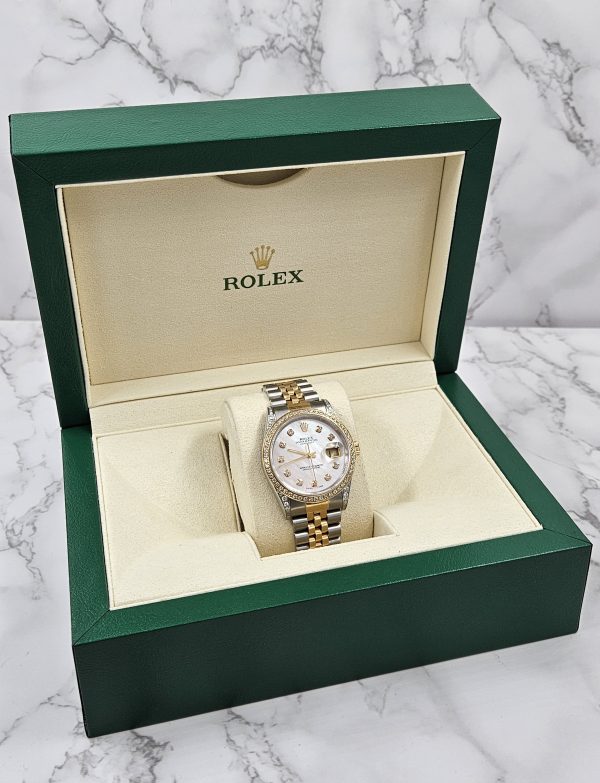 Mens Rolex Datejust 'Fully Loaded' with Diamond Dial, Bezel & Shoulders - MINT - Image 8